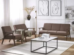 Conjunto De Sofás 6 Plazas Marrón ASNES