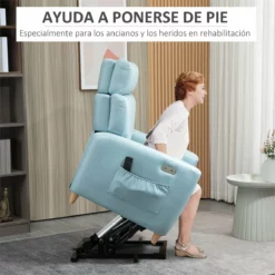 HOMCOM Sillón Levanta Personas Sillón Relax Eléctrico Tapizado En Microfibra Con Reclinación 143° USB Reposacabezas Ajustable Reposapiés Y Bolsillo Lateral Carga 150 Kg 81x91x103 Cm Azul -Conforama Tienda de ventas ac370aa8b51602bfb3bc31ec5e8510ccb45e852b b2622ae0a41b42d59fedcd29f570971c