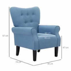 HOMCOM Butaca De Salón Tapizada En Tela Sillón Relax Con Reposabrazos Asiento Acolchado Y Patas De Madera Estilo Moderno Para Dormitorio 78x74x97 Cm Azul 8 HOMCOM Butaca De Salón Tapizada En Tela Sillón Relax Con Reposabrazos Asiento Acolchado Y Patas De Madera Estilo Moderno Para Dormitorio 78x74x97 Cm Azul -Conforama Tienda de ventas ad581d6251910cfb9f95e2b88c74aa798332e69d e03be8e4a7f647beab46bd71f1c8a8bc