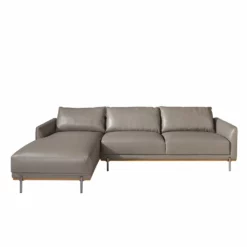 Sofá Chaise Longue (L) Tapizado En Piel De Origen Vacuno Color Gris Oscuro Con Base En Madera De Haya Vaporizada. Estructura De Patas En Acero Macizo Inoxidable Oscurecido. -Conforama Tienda de ventas ae77de1d2b25a9aca1f10f4c8d872dc4ff093a53 9da889da5a0c4158b3db2ac43169ebfa