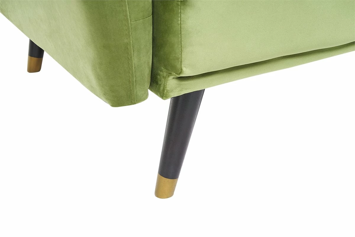 Sofá Cama 3 Plazas De Terciopelo Verde Oliva/negro VIMMERBY 9 Sofá Cama 3 Plazas De Terciopelo Verde Oliva/negro VIMMERBY - Imagen 9