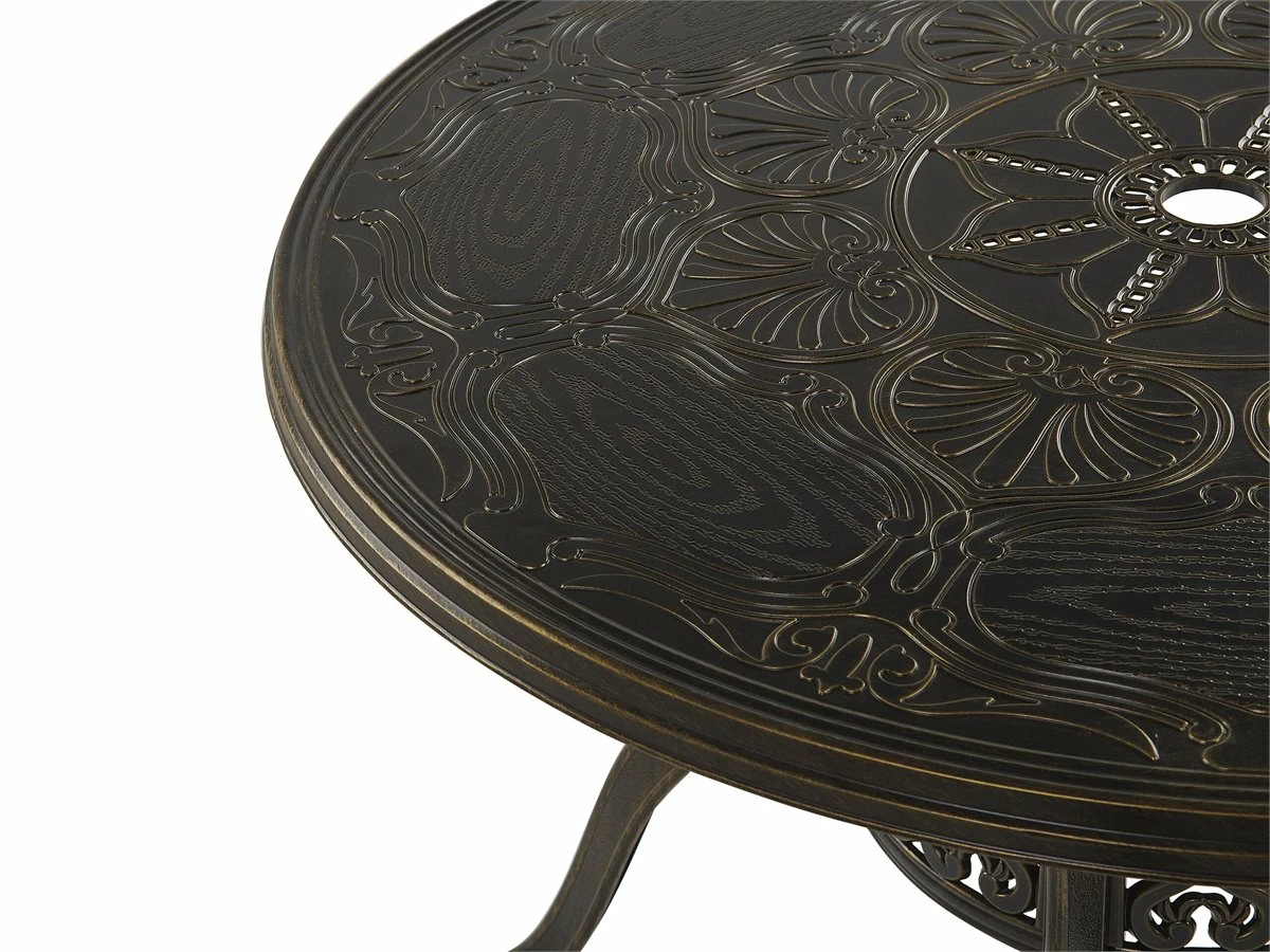 Mesa De Jardín De Metal Marrón Oscuro ⌀ 102 Cm SAPRI 4 Mesa De Jardín De Metal Marrón Oscuro ⌀ 102 Cm SAPRI - Imagen 4