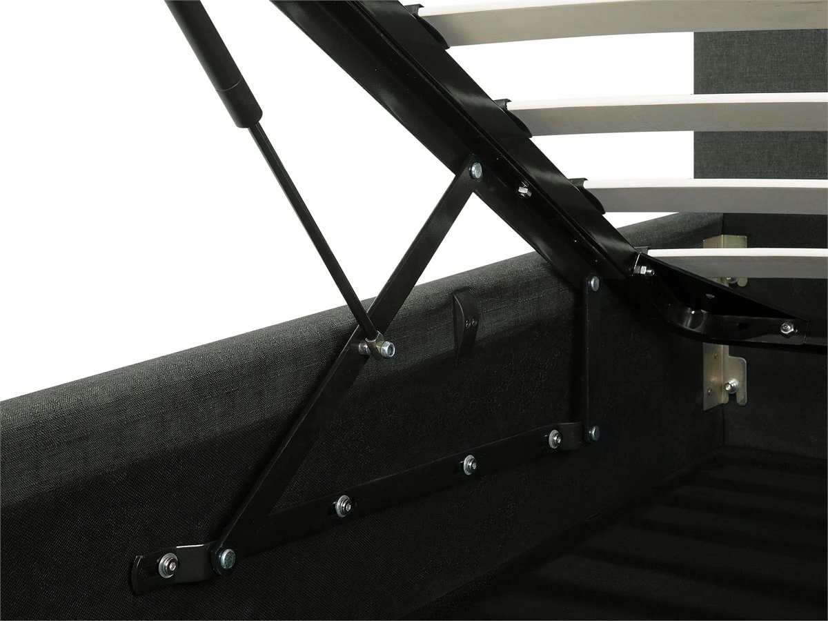 Cama Con Almacenaje De Poliéster Gris Oscuro/negro 180 X 200 Cm RENNES 8 Cama Con Almacenaje De Poliéster Gris Oscuro/negro 180 X 200 Cm RENNES - Imagen 8