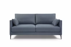 Sofa De 3 Plazas NERO En Tela Con Patas Metalicas Azul