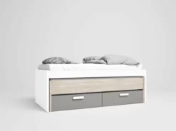 Compacto 90x190 LUPY 8K Blanco Mate/Gris Tormenta