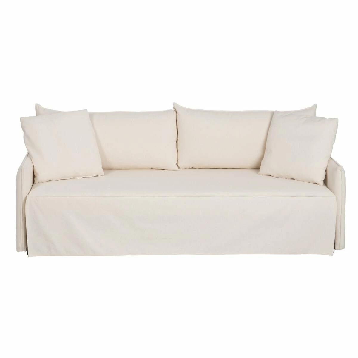 Sofá Cama 200 X 94 X 86 Cm Tejido Sintético Crema 1 Sofá Cama 200 X 94 X 86 Cm Tejido Sintético Crema