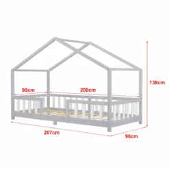 Cama Para Niños Treviolo Forma De Casa Pino 90x200 Cm Gris Claro Y Blanco Mate [en.casa] -Conforama Tienda de ventas b6e8fcba183a6d672f3766801fdaf1180c4dd6e4 f10c3db59e284fd0a5d8c1cb10bf15d1