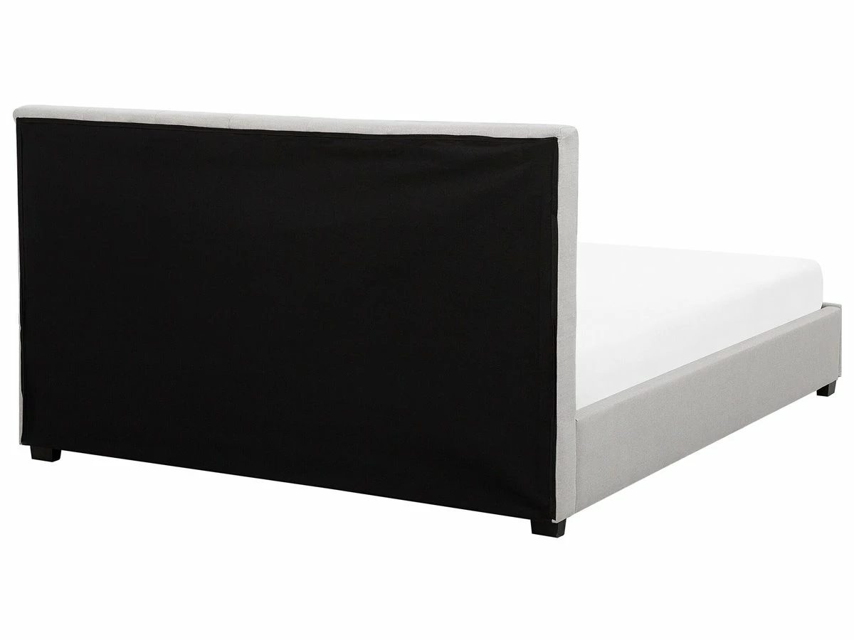 Cama Con Almacenaje De Poliéster Gris Claro/negro 180 X 200 Cm LA ROCHELLE 9 Cama Con Almacenaje De Poliéster Gris Claro/negro 180 X 200 Cm LA ROCHELLE - Imagen 9