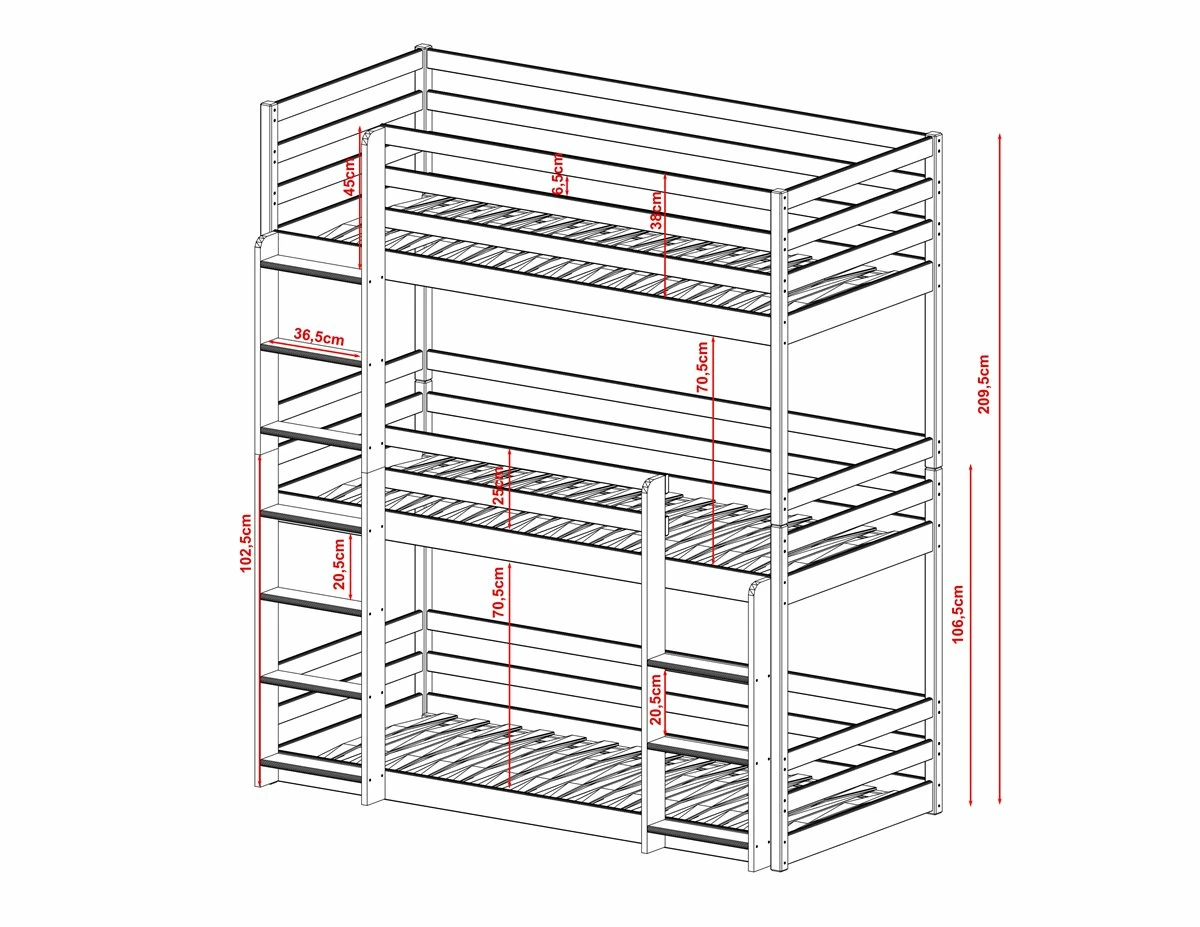 Litera Ted 90x200 Beige 3 Litera Ted 90x200 Beige - Imagen 3