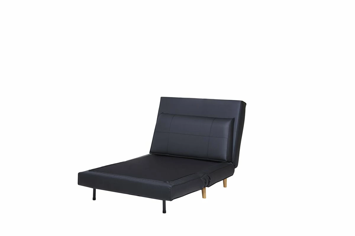 Sillón Cama Piel Sintética ONE Color Negro 4 Sillón Cama Piel Sintética ONE Color Negro - Imagen 4