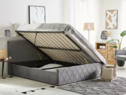 Cama Con Somier De Terciopelo Gris 140 X 200 Cm ROCHEFORT -Conforama Tienda de ventas bda44b147768ddcc41d6bd49fbf4112b735ccdc1 e1a2e11259c54a149e35cbd0c8c9259e