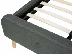 Cama Con Somier De Poliéster Gris Oscuro/madera Clara 180 X 200 Cm RENNES -Conforama Tienda de ventas be84ebfc1c8e978b4dfc50632a7c472c3c6c5f5b 9e0aea75e7674f058450953e6dbd753f