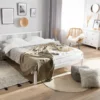 Cama Con Somier De Madera De Pino Blanca 180 X 200 Cm VANNES