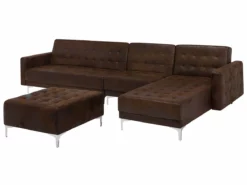 Sofá Cama Esquinero 5 Plazas En Piel Sintética Marrón Con Reposapiés Izquierdo ABERDEEN -Conforama Tienda de ventas bf386c34c603281493c4e4203294a6dfd365dc21 82f33c858598404f9e1c6bb7afe54fa2