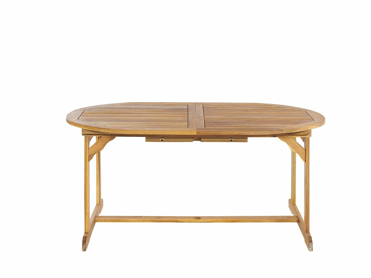 Mesa De Jardín Extensible De Madera De Acacia Clara 160/220 X 100 Cm MAUI 6 Mesa De Jardín Extensible De Madera De Acacia Clara 160/220 X 100 Cm MAUI - Imagen 6