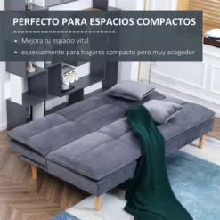 HOMCOM Sofá Cama De 3 Plazas Tapizado En Franela Con Respaldo Ajustable En 2 Posiciones 2 Cojines Y Patas De Madera Sofá Moderno Para Salón Oficina 181x92x84 Cm Gris -Conforama Tienda de ventas c11a5aa973c65bce19ca3447e1b0a5cf9f44294f acf2a71f7d1743f688f3a1797a573e12
