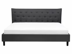 Cama Con Somier De Poliéster Gris Oscuro/madera Oscura 160 X 200 Cm SAVERNE -Conforama Tienda de ventas c17b4eaf719bedde7d10c5015a36ecb6134e6d08 ca075b42aedd43898c5ab87a6a33f349