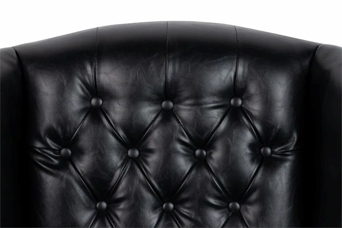 Sillón Pu Patas De Madera Negro Adda Home 70x76x106 Cm 3 Sillón Pu Patas De Madera Negro Adda Home 70x76x106 Cm - Imagen 3