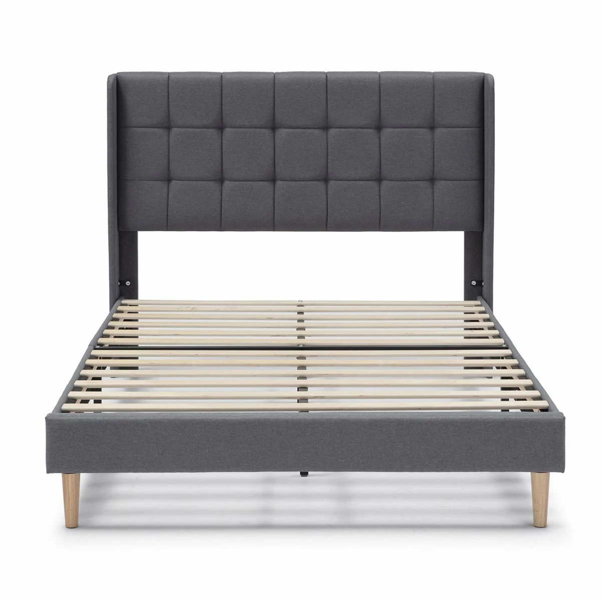 Estructura De Cama Tapizada Esther 90x190 Cm, Gris Oscuro 2 Estructura De Cama Tapizada Esther 90x190 Cm, Gris Oscuro - Imagen 2