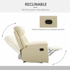 HOMCOM Sillón Relax Reclinable Tapizado En PU Butaca De Salón Con Reposapiés Retráctil Respaldo Alto Resposabrazos Y Asiento Acolchados Grueso 80x97x107 Cm Blanco 12 HOMCOM Sillón Relax Reclinable Tapizado En PU Butaca De Salón Con Reposapiés Retráctil Respaldo Alto Resposabrazos Y Asiento Acolchados Grueso 80x97x107 Cm Blanco -Conforama Tienda de ventas c5c0708675070e9748a1383735792a4883b3db4a f7ddbd92fcc84b31b2bf9c24c06fb718