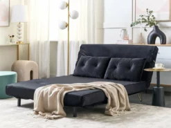 Sofá Cama 2 Plazas De Terciopelo Negro/dorado VESTFOLD -Conforama Tienda de ventas c5d30768caf14e0f16464a34ff85f6d17b9f14f0 65ab671e94df4d50bbf48151a88db82f