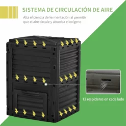 Outsunny Compostador Capacidad De 300L Compostera Orgánica Para Producción Abono De Jardín Exterior Con 48 Respiraderos 60,5x60,5x81,5 Cm Negro 14 Outsunny Compostador Capacidad De 300L Compostera Orgánica Para Producción Abono De Jardín Exterior Con 48 Respiraderos 60,5x60,5x81,5 Cm Negro -Conforama Tienda de ventas c61a3aac2d88589b76a7e601268044fb82041df7 187138347c8143c2a026c11ca5d894f8