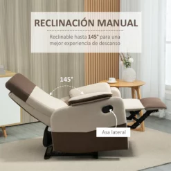 HOMCOM Sillón Relax Reclinable Manual Hasta 145° Tapizado En Poliéster Con Reposapiés Retráctil Carga 120 Kg Para Salón Oficina Dormitorio 75x89x105 Cm Marrón Y Gris -Conforama Tienda de ventas c63a4fe73e396d8b84090a4a508c63af2d797efd 1e264a77503a41209f36dd6e70724b8d