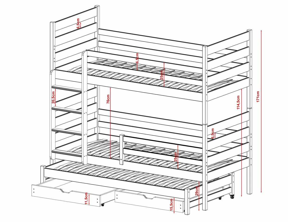 Litera Tomi 80x200 Beige 3 Litera Tomi 80x200 Beige - Imagen 3