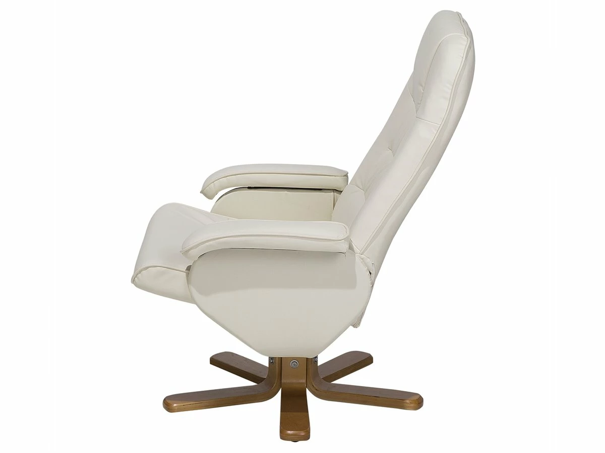 Sillón De Masaje De Piel Sintética Beige Crema/madera Clara RELAXPRO 7 Sillón De Masaje De Piel Sintética Beige Crema/madera Clara RELAXPRO - Imagen 7