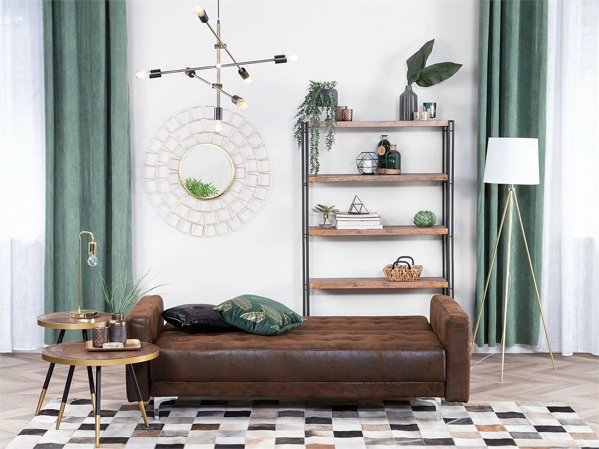 Sofá 3 Plazas De Piel Sintética Marrón Oscuro ABERDEEN 4 Sofá 3 Plazas De Piel Sintética Marrón Oscuro ABERDEEN - Imagen 4