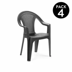 Pack 4 Sillas Apilables Coral Blanco O Antracita 54 X 81 X Cm