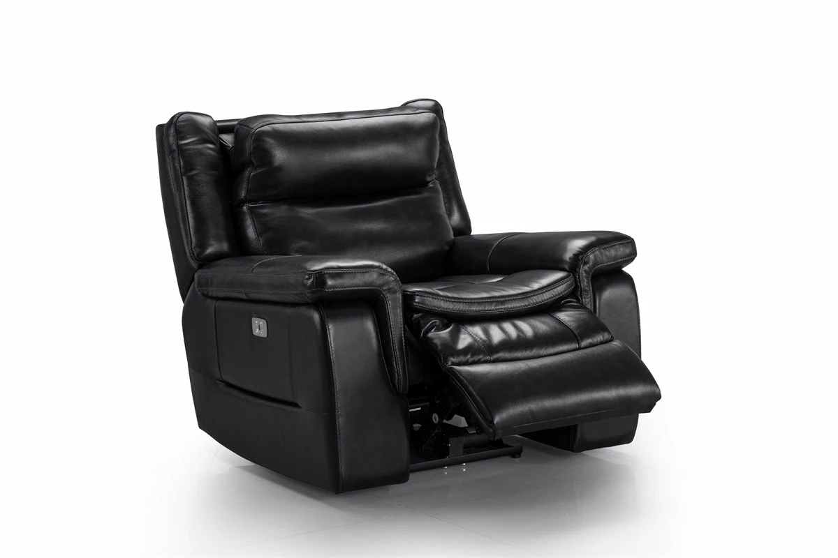 Sillón Relax De Piel EDWARD Color Negro 4 Sillón Relax De Piel EDWARD Color Negro - Imagen 4