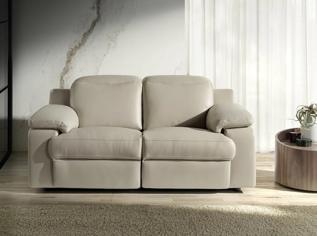 ANGEL CERDA Sofá 2 Plazas Piel Vacuno Gris Taupé 2 ANGEL CERDA Sofá 2 Plazas Piel Vacuno Gris Taupé - Imagen 2