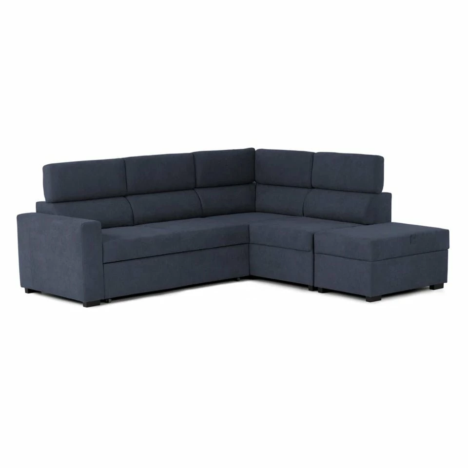 BUDWING Bill - Sofá Rinconera Derecho Convertible - Almacenamiento Y Reposacabezas Ajustable - Azul - 4 Plazas - Estilo Contemporáneo 1 BUDWING Bill - Sofá Rinconera Derecho Convertible - Almacenamiento Y Reposacabezas Ajustable - Azul - 4 Plazas - Estilo Contemporáneo