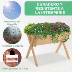 Outsunny Huerto Urbano De Madera 100x70x80 Cm Mesa De Cultivo Para Plantas Flores Hortalizas Con Patas Elevadas 4 Orificios De Drenaje Y Tela Geotextil -Conforama Tienda de ventas cd17069eb01496b9cbf1ad0f4f2d71d8c2132238 d387783848184fdc880bbd8d480cd0a9