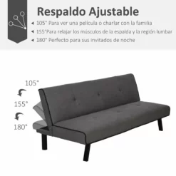 HOMCOM Sofá Cama De 3 Plazas Diseño 2 En 1 Plegable Sin Reposabrazos Tapicería En Tela Con Toque Aterciopelado Patas Elevadas Acolchado Cómodo 170x76x72,5 Cm Gris -Conforama Tienda de ventas cd7cb32a35f17c77c2404aed041b335dd7b8b09d 97d3641a5be7477d89071e31a81aed60