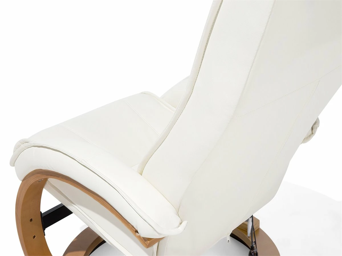 Sillón De Masaje De Piel Sintética Beige/madera Clara MAJESTIC 11 Sillón De Masaje De Piel Sintética Beige/madera Clara MAJESTIC - Imagen 11