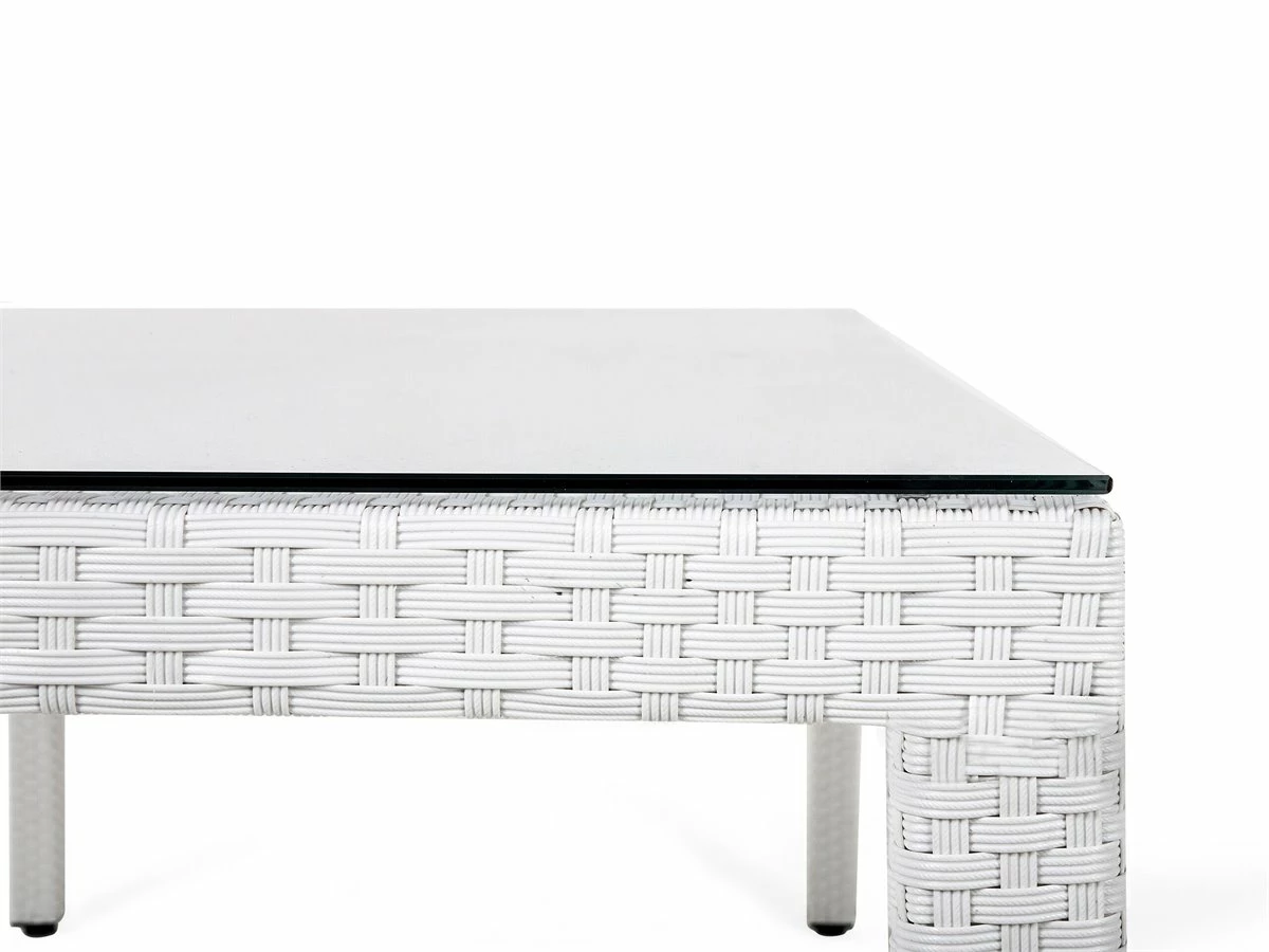 Mesa De Jardín De Ratán Blanco 220 X 100 Cm ITALY 7 Mesa De Jardín De Ratán Blanco 220 X 100 Cm ITALY - Imagen 7