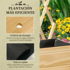 Outsunny Huerto Urbano Elevado De Madera Con Ruedas Mesa De Cultivo Con Enrejado Cama De Jardín Elevado Con Tela No Tejida Y Orificio De Drenaje Para Plantas Flores 79x29x130 Cm Natural -Conforama Tienda de ventas cfa000d5ef0f8d36501baa342b3dbb8d76c07a6f a4f0e934a60442a9adf194d94f0c2bb9
