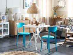 Conjunto De Balcón 2 Plazas De Material Sintético Blanco/azul Turquesa SERSALE/VIESTE -Conforama Tienda de ventas d072f31a0684c0158f6b75b7457f8e414cc3ff28 58320375bdfd4ac6bac4b6b76d4a816c