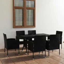Juego De Comedor Para Jardín 7 Piezas Ratán Sintético Negro VidaXL -Conforama Tienda de ventas d22fbbe35dac0142b2a42c1fead75288d61b0d3b 4ca290cd56d34820b105d3c230ad1052