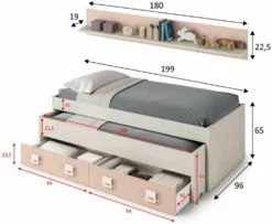 Cama Nido Unisex - 199 X 96 X 69 Cm - Acabado Madera Blanco -Conforama Tienda de ventas d2e55c0771388f6f92ac64cb2580f9724a691a03 8ba154fc9e644db896b76bd5e8f4a50a