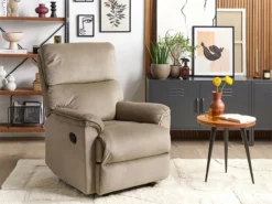 Sillón Tapizado Marrón Claro EVERTON