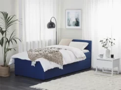 Cama Con Somier De Poliéster Azul Marino 90 X 200 Cm MARMANDE -Conforama Tienda de ventas d465bbc705167426a2cad0921fad37ba0c4a28ab d50b98a8194d4e1c948cb147eaf9711a
