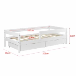 Cama Para Niños Borgarnes Con 2 Cajones, Somier Y Protección Contra Caídas - Pino 90 X 200 Cm - Blanco [en.casa] -Conforama Tienda de ventas d47acabd4d6f4b498ef4bced816ccc4e9a238d81 7061d202ad9b49a5af935fd59be7cd62