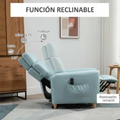 HOMCOM Sillón Levanta Personas Sillón Relax Eléctrico Tapizado En Microfibra Con Reclinación 143° USB Reposacabezas Ajustable Reposapiés Y Bolsillo Lateral Carga 150 Kg 81x91x103 Cm Azul -Conforama Tienda de ventas d8179abc2d93c1ea2246b0186aafce0a9f8c41a0 3fba22e21c7245f78453e0088ac2516e