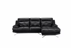 Chaise Longue De Piel Derecha HAWAI Negro