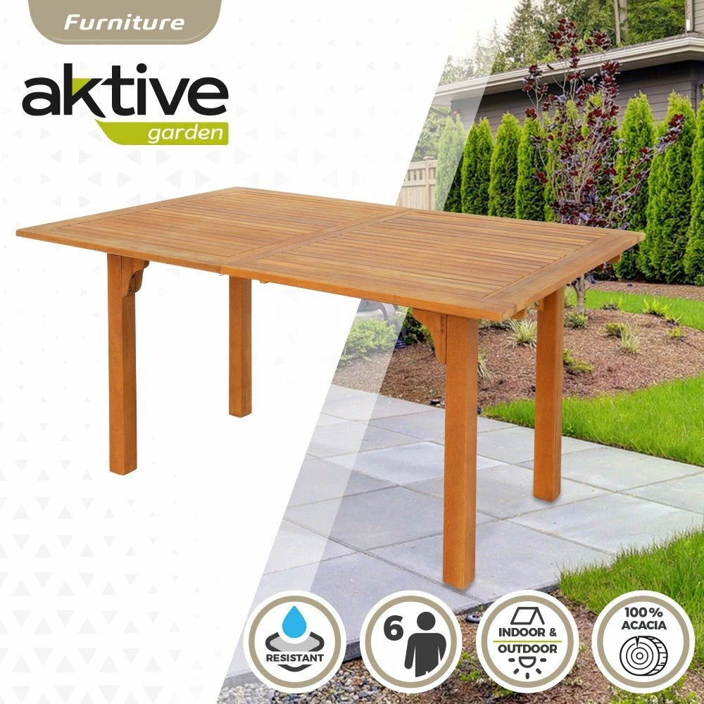 Mesa Jardín Extensible Rectangular Acacia 6 Comensales Aktive 2 Mesa Jardín Extensible Rectangular Acacia 6 Comensales Aktive - Imagen 2