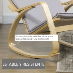 HOMCOM Silla Mecedora Tapizada En Tela Sillón Balancín Relax Con Cojín Desenfundable Reposabrazos Y Pies De Madera De Abedul Para Salón Dormitorio 67x97x84 Cm Gris -Conforama Tienda de ventas dbe31132f6593d98bc75bc343aaa6c09fdcf4306 df71a1fcc3ad44d1a4f4b7716e9a5415