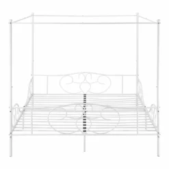 Cama Con Baldaquín Finström Marco Alto Con 4 Esquinas Acero 180 X 200 Cm -Blanco Mate [en.casa] -Conforama Tienda de ventas dc729a6e2d9ae23f31978b2db0f0dd31bf3aff57 e673635a2f4940aa9fda5bfd5a22781e